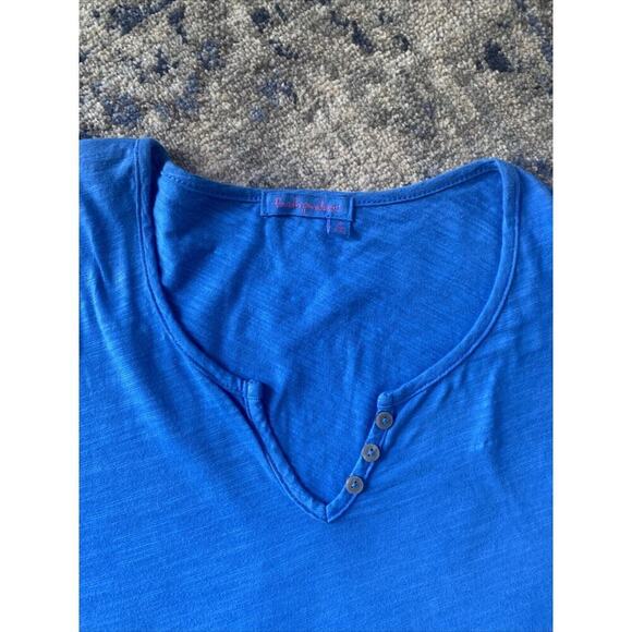 Fresh Produce Blue Blouse Size XS Cross Cross Hem Cruisewear Beach Vacation - Picture 3 of 10